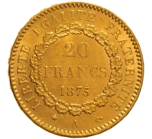 Pièce 20 Francs Or 1875 Génie A