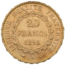 20 Francs Or Génie 3ème République 1898 A