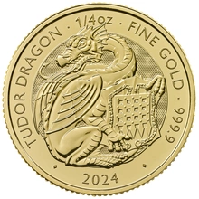 Pièce Tudor Beasts Or 1/4 Once 2024 Dragon des Tudor