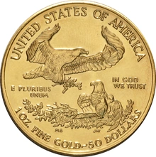 Pièce 50 Dollars Or American Eagle 1 Once 1998