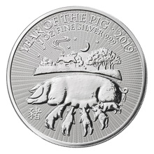Royal Mint Lunar 1 Once Argent 2019 Année du Cochon
