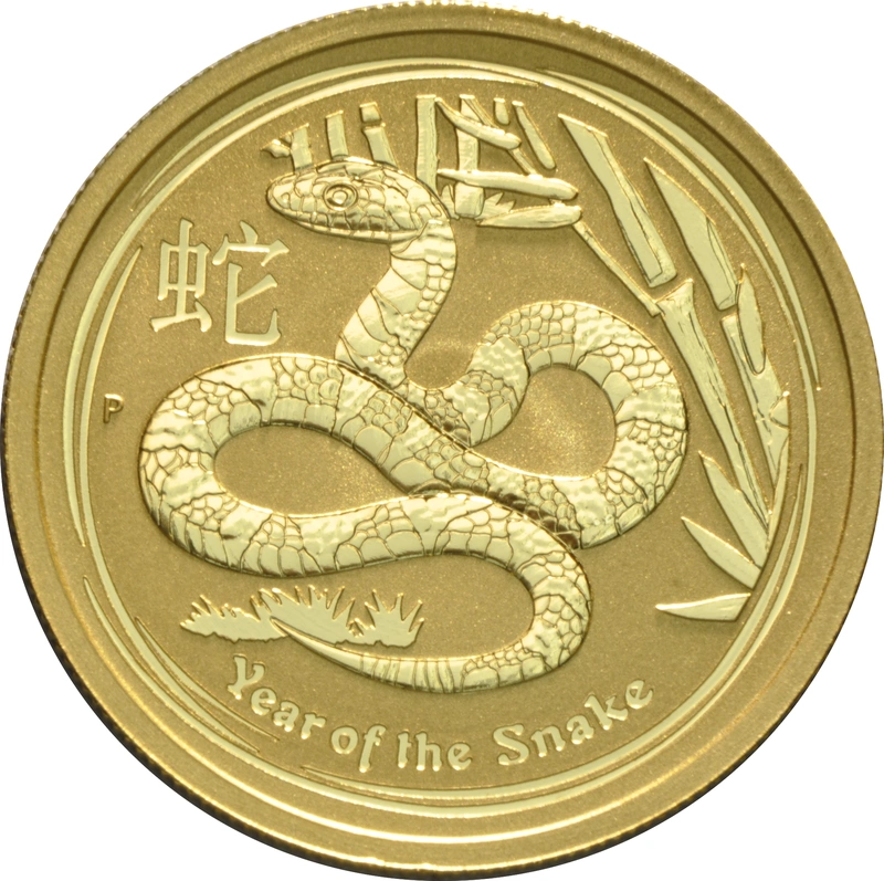 2013 Year of the Snake Gold Coin 1/2oz Perth Mint Australian Lunar Series