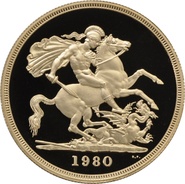 1980 - Pièce d'Or de 5 £ (Quintuple Souverain)